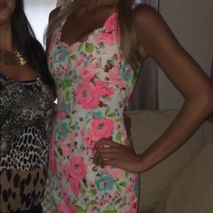 White dress with floral